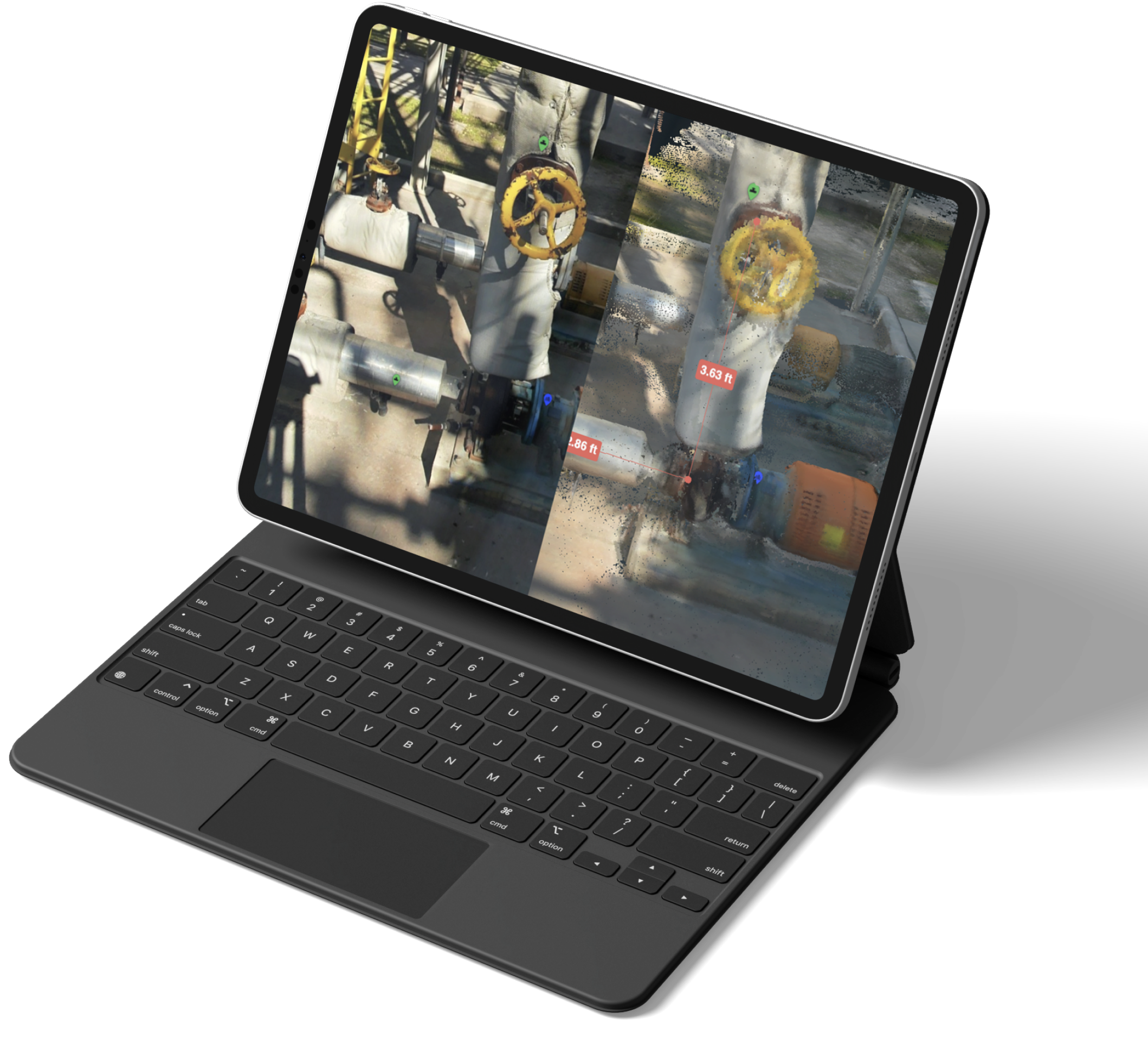 A laptop showing the scanned images.