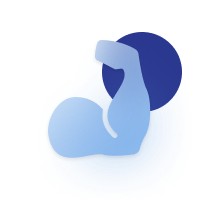 Muscled arm bent icon